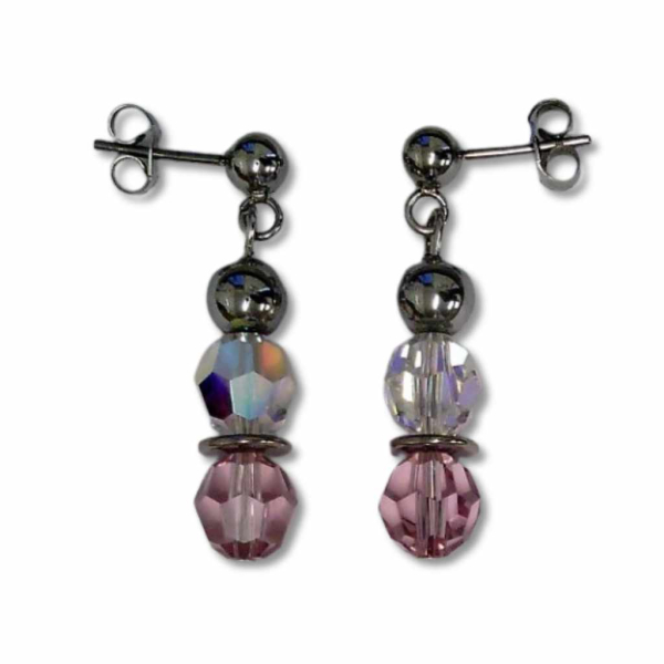 CEM ST9-066O Ohrhänger Ohrringe Damen  Swarowski Kristalle  Edelstahl Hämatit