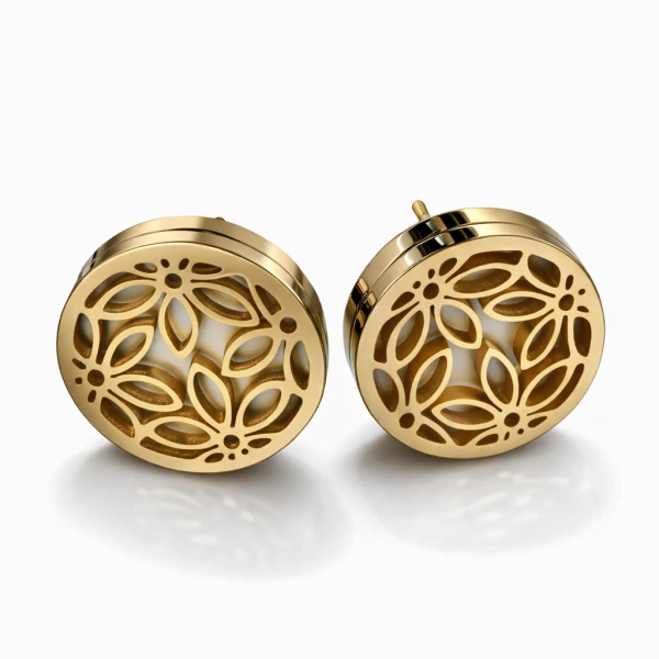 CEM Damen Ohrstecker Edelstahl Gold – Lebensblume Design | Damen Schmuck Edelstahl