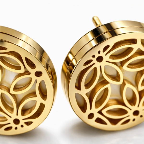 CEM Damen Ohrstecker Edelstahl Gold – Lebensblume Design | Damen Schmuck Edelstahl