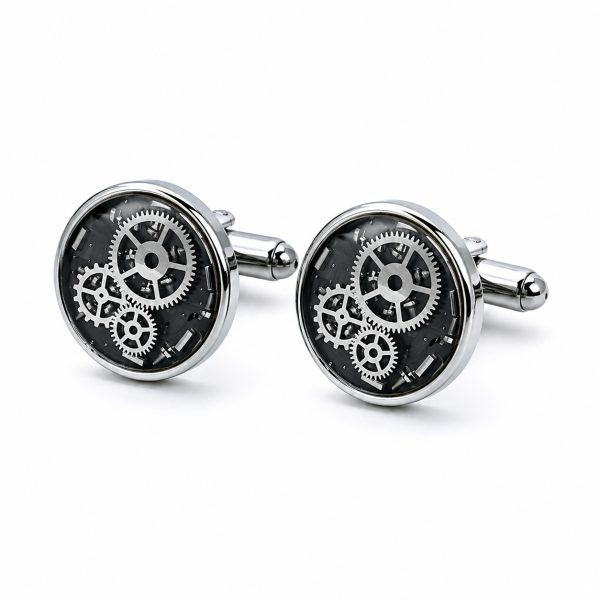 Herren Manschettenknöpfe Edelstahl Zahnräder Ø 18 mm [CEM 4-202995-001 ST9-169M]