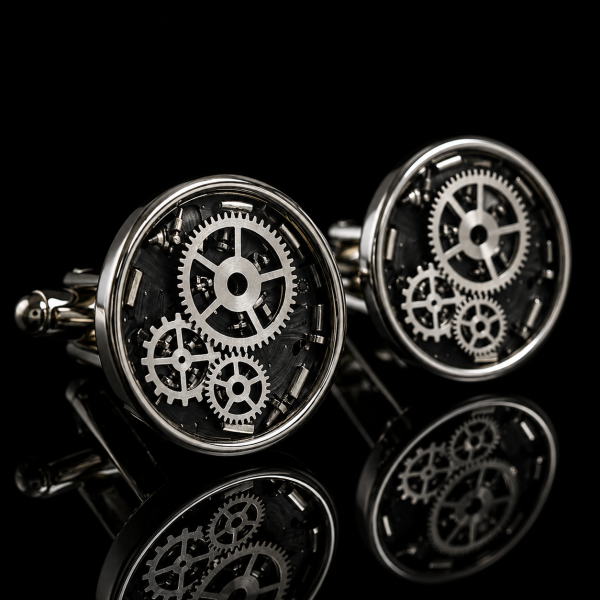 Herren Manschettenknöpfe Edelstahl Zahnräder Ø 18 mm [CEM 4-202995-001 ST9-169M]