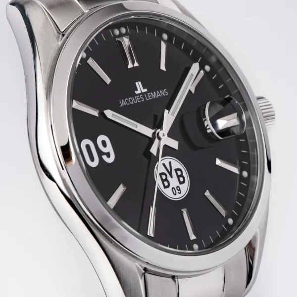 Jacques Lemans BVB-01 Uhr Herren Edelstahl silber Quarz