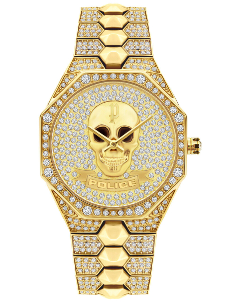 Police PL.16027BSG.22M Damen Uhr Damenuhr Armbanduhr Quarz Edelstahl  Strass Steine