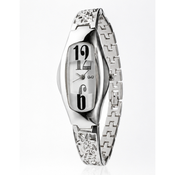 Q&Q by Citizen Damen Armbanduhr F167 204Y Edelstahl Quarz Strass Uhr elegant