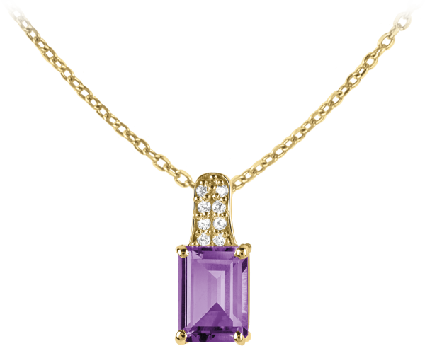 Jacques Lemans - Damen Kette Sterlingsilber vergoldet mit Amethyst - SE-C114I