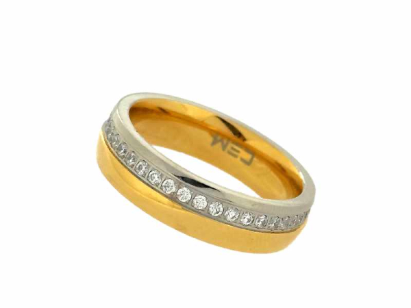 CEM ST8-142 4-202024-001 Damen Ring Bicolor Gr.52 Edelstahl silber gold