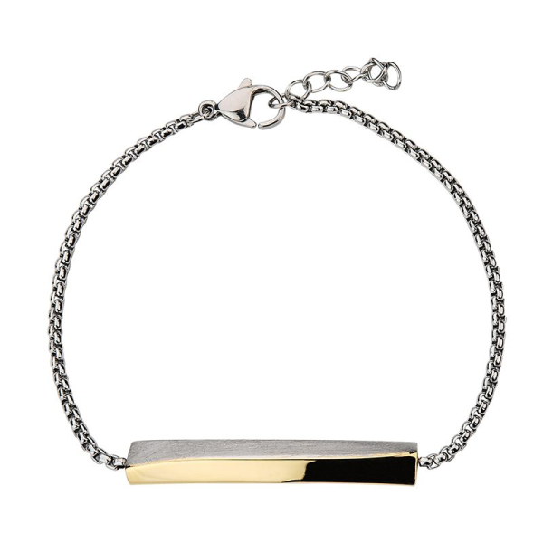 CEM ST9-009B Edelstahl Armband bicolor Damen 19+1,5cm