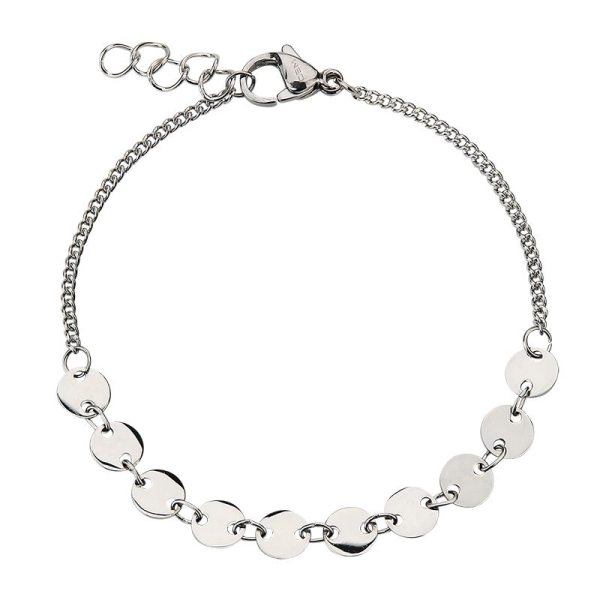 CEM ST9-041B 4-202724-001Damen Edelstahl Armband mit Plättchen 17+2cm