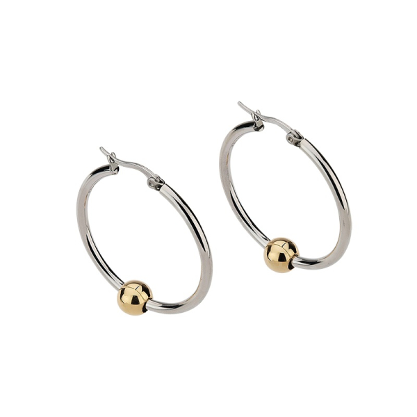 CEM ST9-053O Edelstahl Creolen mit Kugel gelb