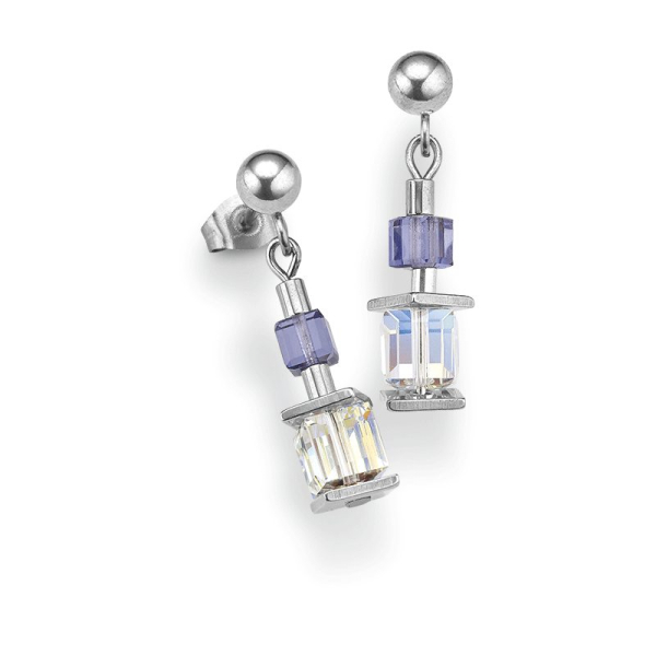 CEM ST9-067O Edelstahl Ohrhänger mit Swarovski Kristall Damen Ohrringe Edelstahl