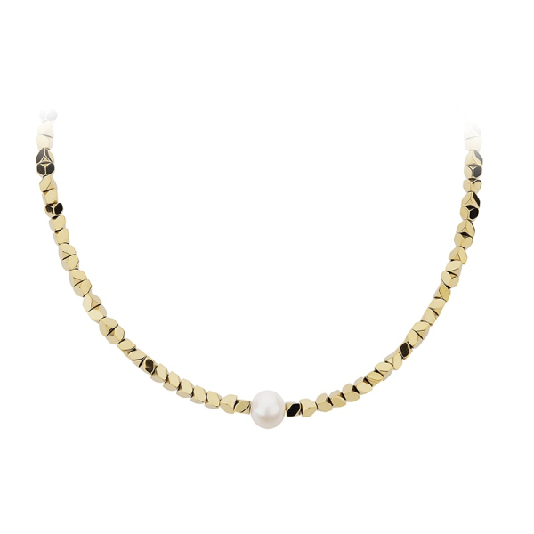 CEM ST9-166C Halskette  Damen Hämatit Collier mit Perle 42+3cm