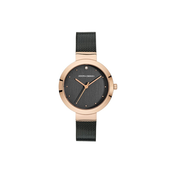 ADORA AD8513 Damenuhr aus Edelstahl in schwarz und rosegold mit Quarzwerk – elegante Armbanduhr für Damen