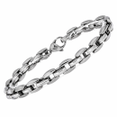 Titan Armband Herren Silber Poliert – Massives Titanarmband 7mm mit Karabinerverschluss CEM [ PTS760 ]